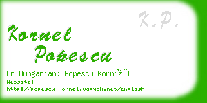 kornel popescu business card